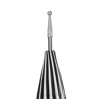 Round Two-Tone Pagoda Outdoor Patio Umbrella, Fiberglass with Push Lift