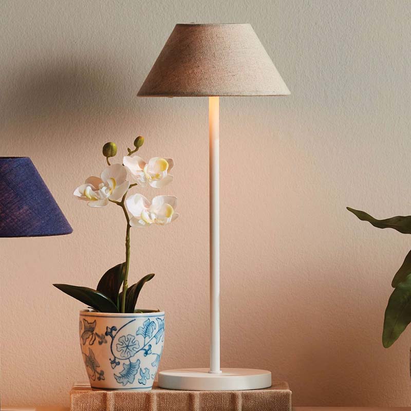 Linen Shade Rechargeable Cordless Lamp