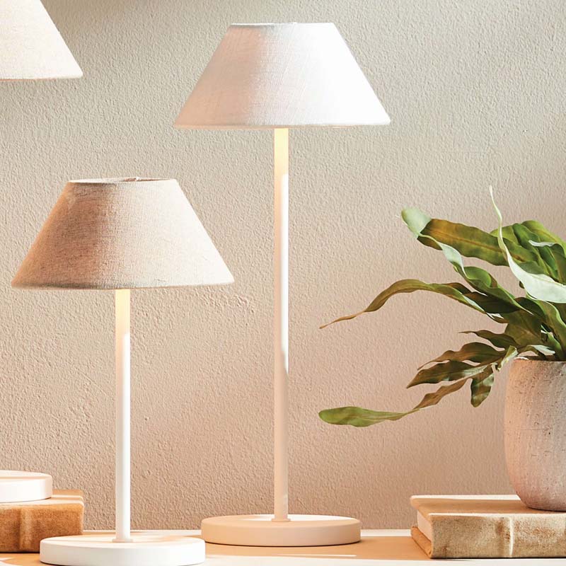 Linen Shade Rechargeable Cordless Lamp
