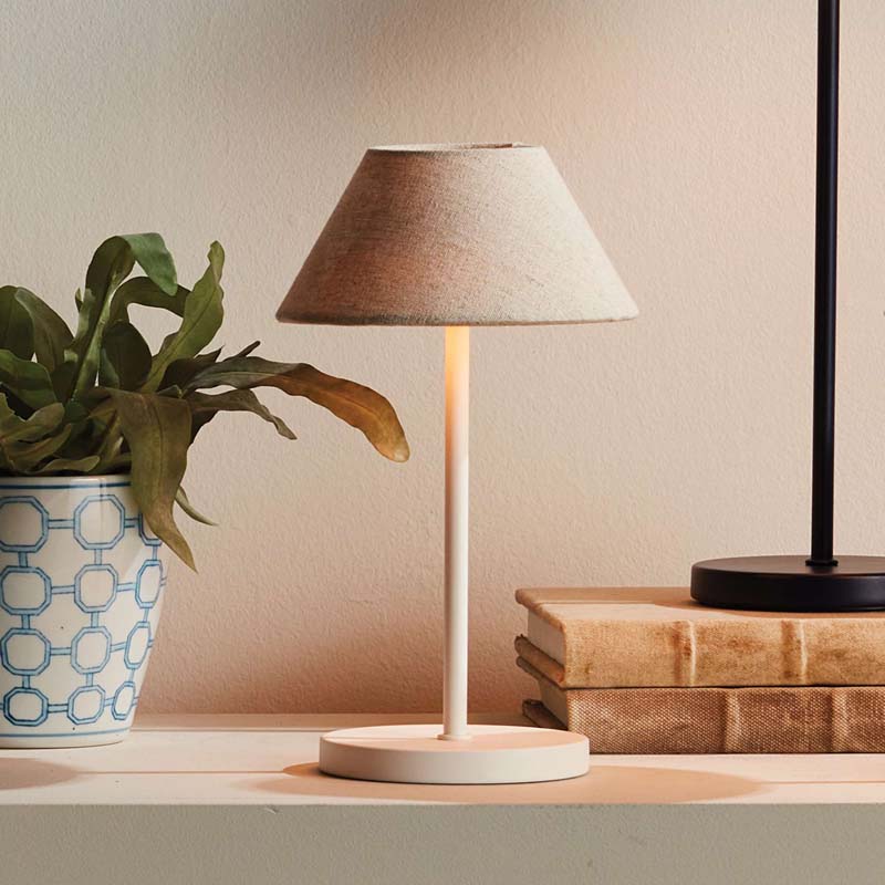 Linen Shade Rechargeable Cordless Lamp
