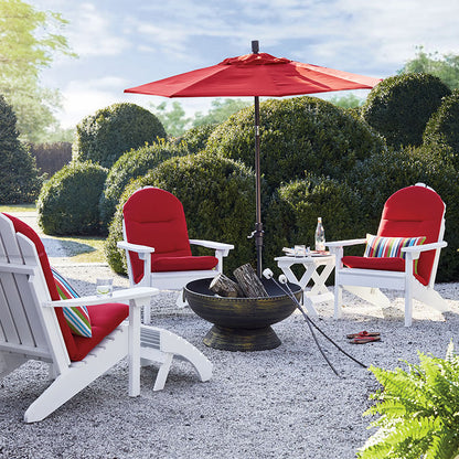 Round Outdoor Patio Umbrella, Fiberglass with Twist Tilt