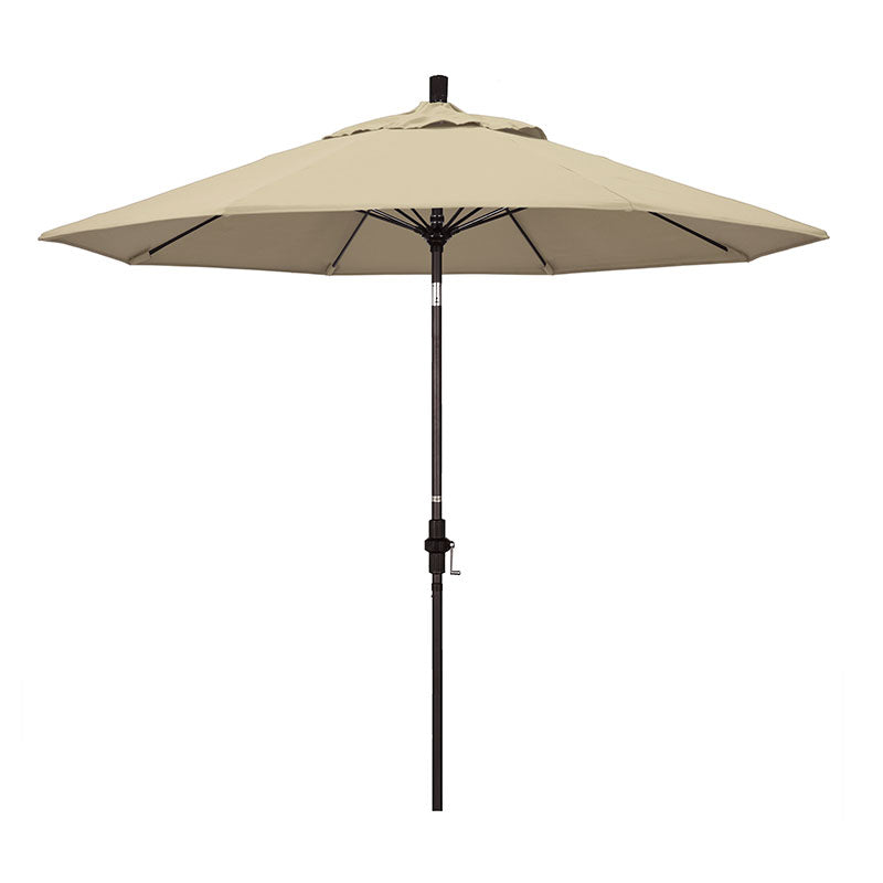 Round Outdoor Patio Umbrella, Fiberglass with Twist Tilt