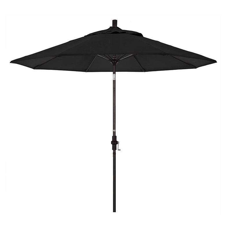 Round Outdoor Patio Umbrella, Fiberglass with Twist Tilt