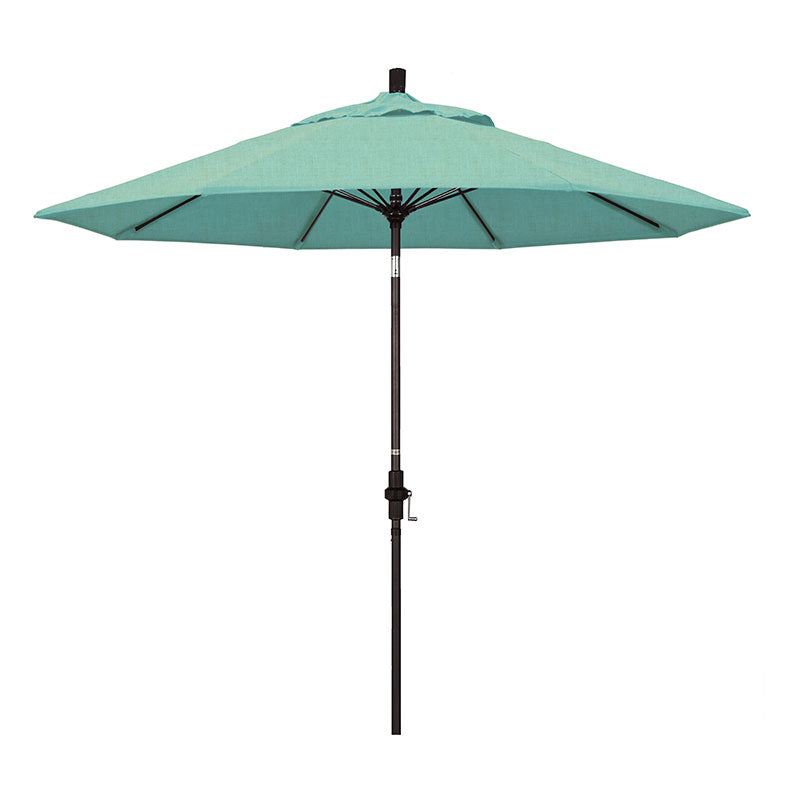 Round Outdoor Patio Umbrella, Fiberglass with Twist Tilt