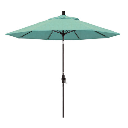 Round Outdoor Patio Umbrella, Fiberglass with Twist Tilt