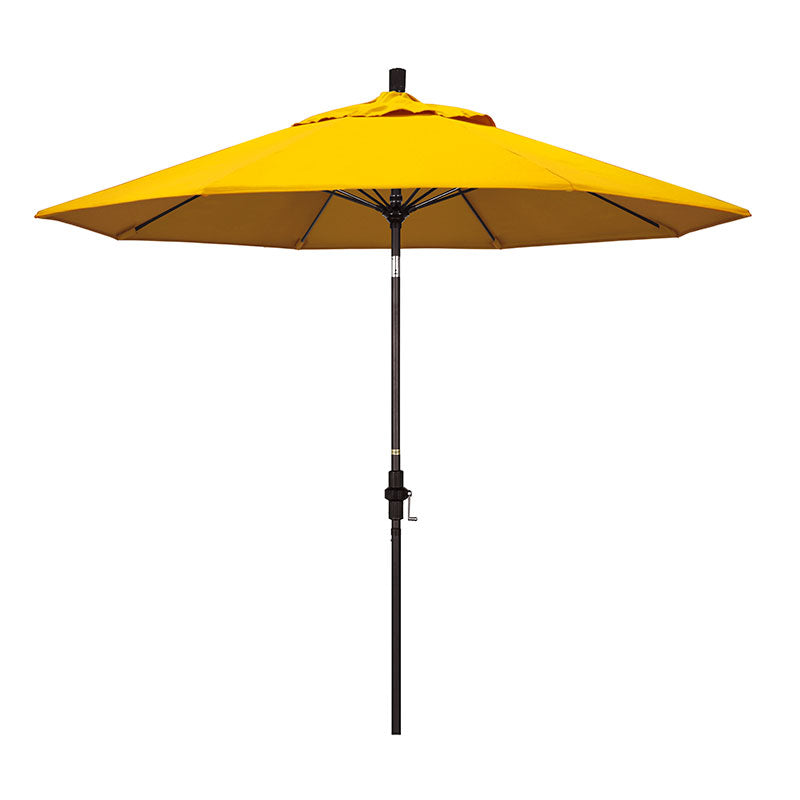 Round Outdoor Patio Umbrella, Fiberglass with Twist Tilt