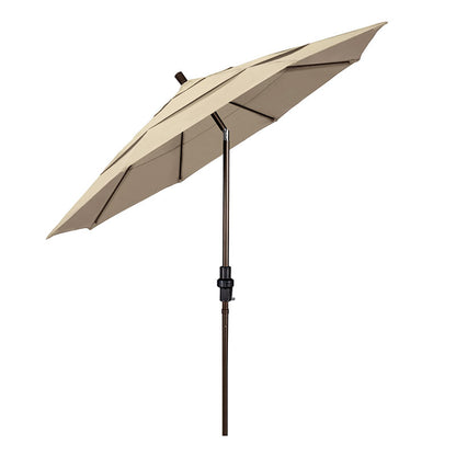 Round Outdoor Patio Umbrella, Fiberglass with Twist Tilt