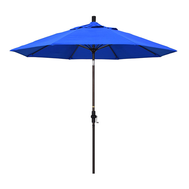 Round Outdoor Patio Umbrella, Fiberglass with Twist Tilt