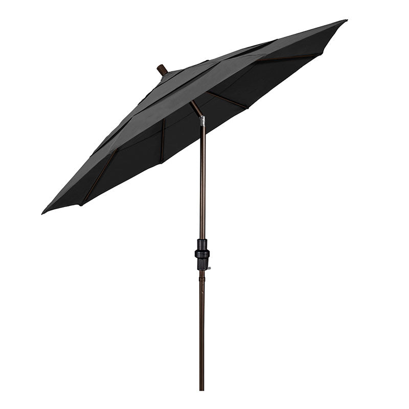 Round Outdoor Patio Umbrella, Fiberglass with Twist Tilt