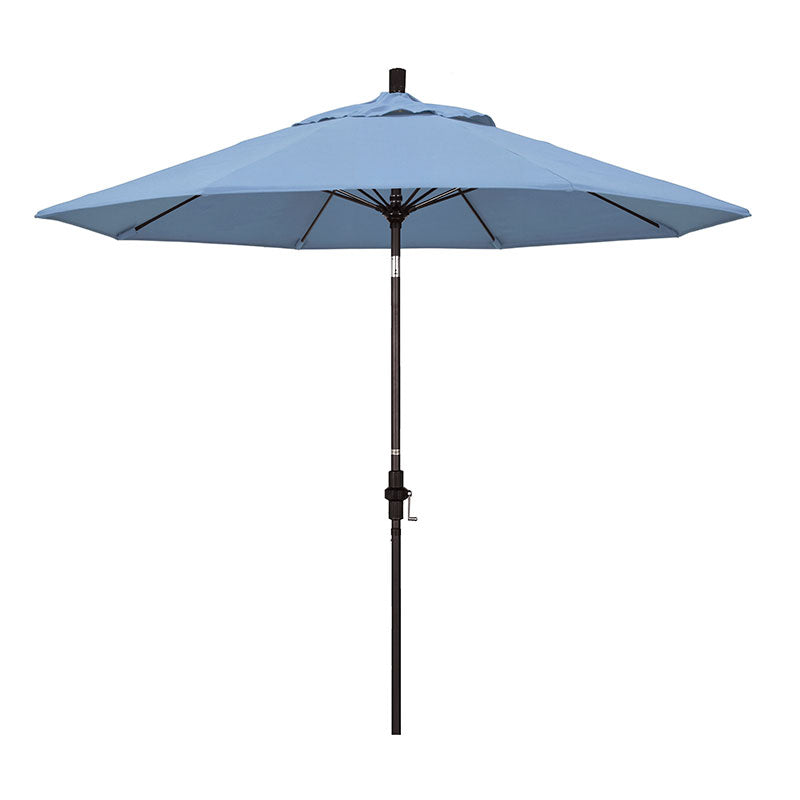 Round Outdoor Patio Umbrella, Fiberglass with Twist Tilt