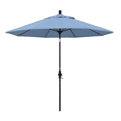 Round Outdoor Patio Umbrella, Fiberglass with Twist Tilt