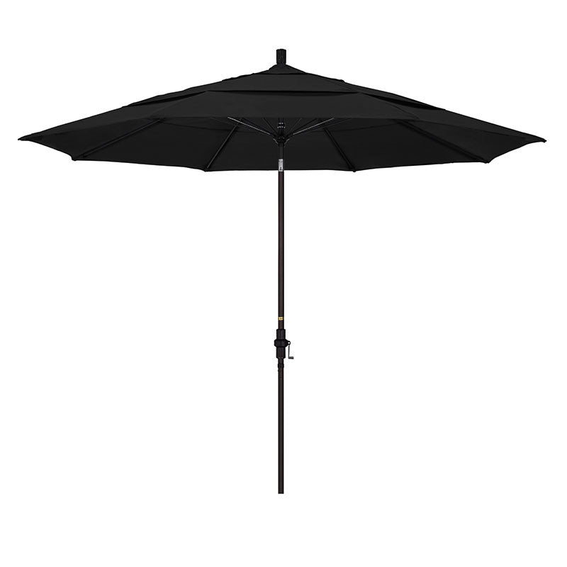 Round Outdoor Patio Umbrella, Fiberglass with Twist Tilt