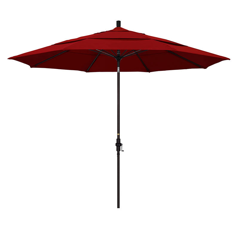 Round Outdoor Patio Umbrella, Fiberglass with Twist Tilt