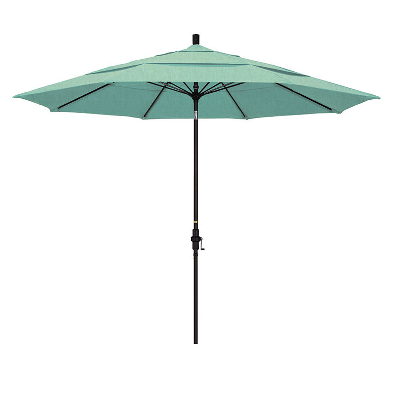 Round Outdoor Patio Umbrella, Fiberglass with Twist Tilt