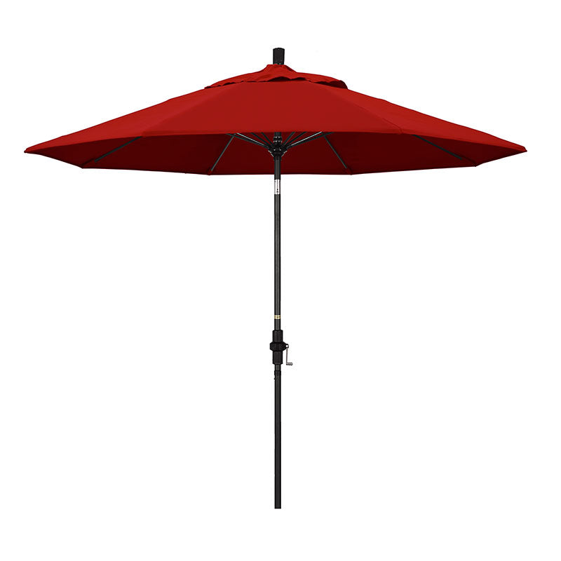 Round Outdoor Patio Umbrella, Fiberglass with Twist Tilt