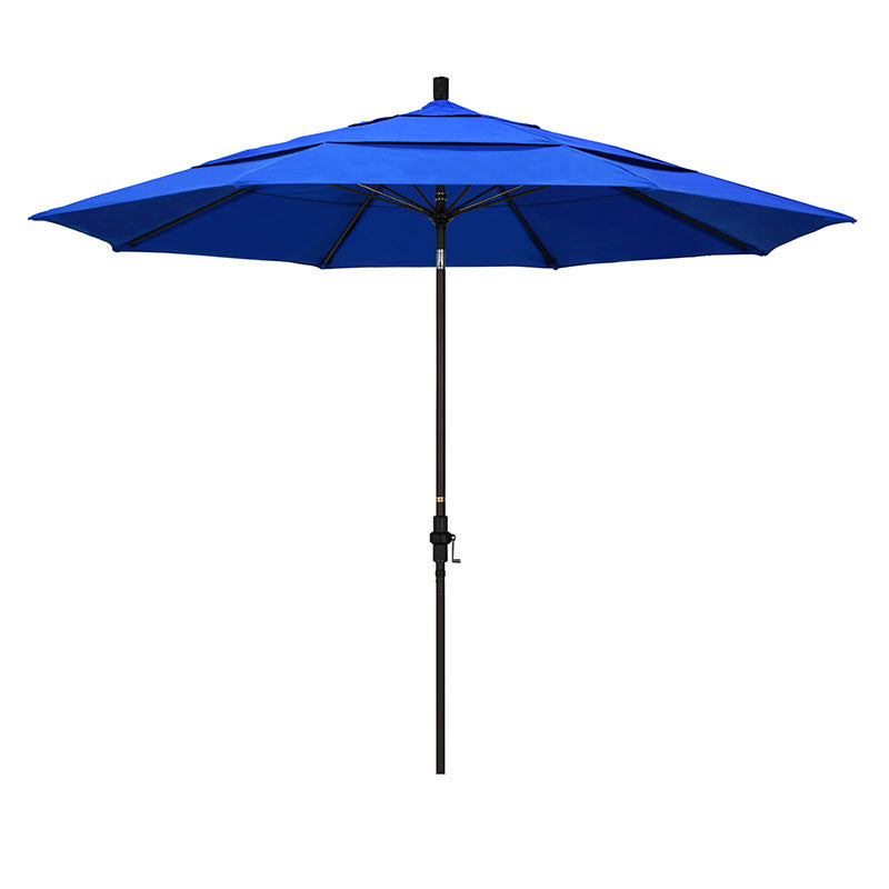 Round Outdoor Patio Umbrella, Fiberglass with Twist Tilt