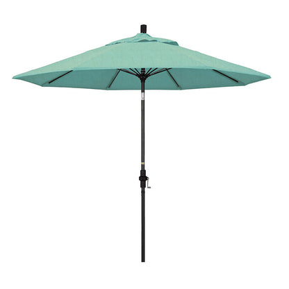 Round Outdoor Patio Umbrella, Fiberglass with Twist Tilt