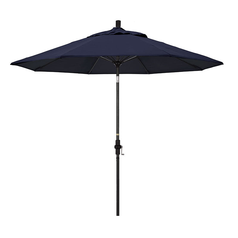 Round Outdoor Patio Umbrella, Fiberglass with Twist Tilt