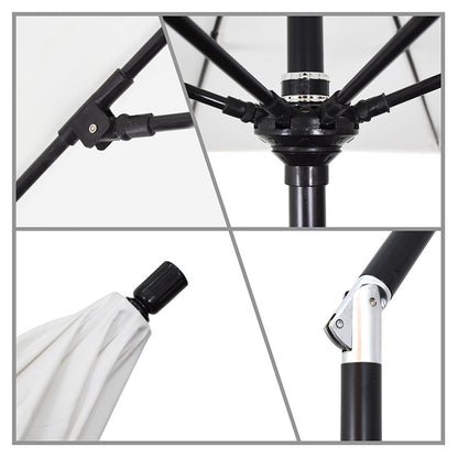 Round Outdoor Patio Umbrella, Fiberglass with Twist Tilt