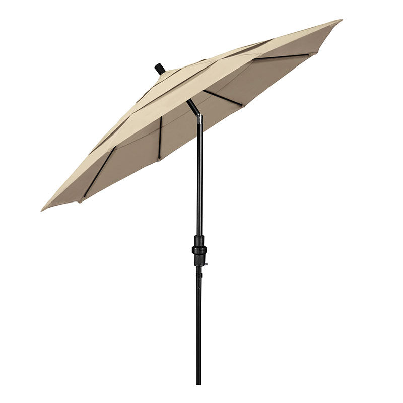 Round Outdoor Patio Umbrella, Fiberglass with Twist Tilt