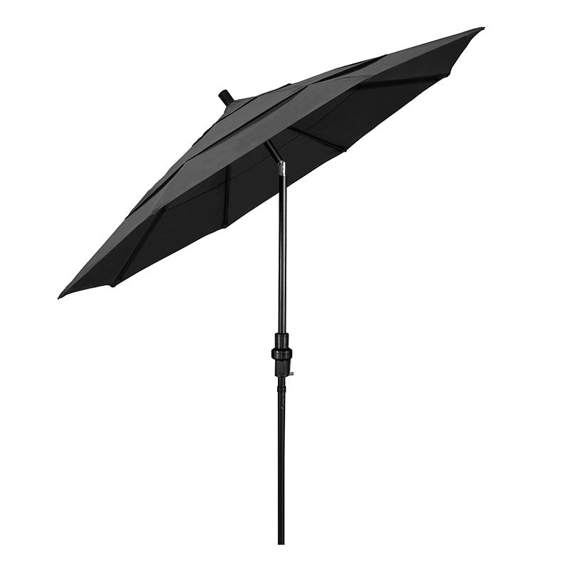 Round Outdoor Patio Umbrella, Fiberglass with Twist Tilt