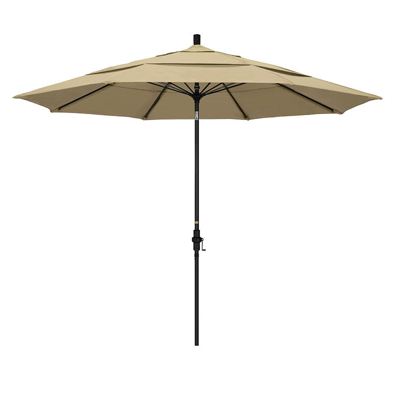 Round Outdoor Patio Umbrella, Fiberglass with Twist Tilt
