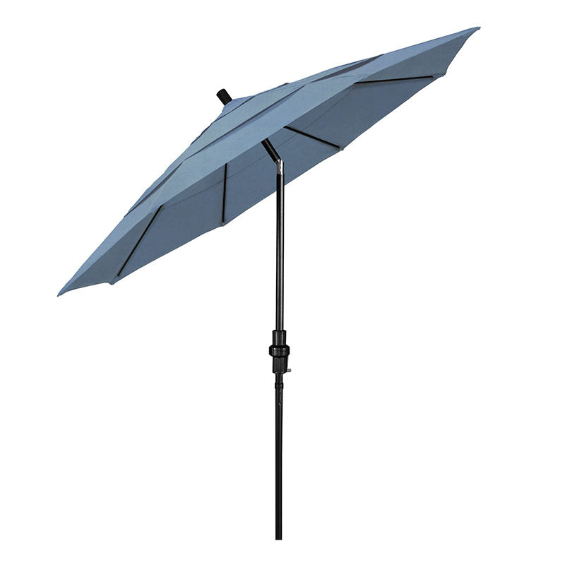 Round Outdoor Patio Umbrella, Fiberglass with Twist Tilt
