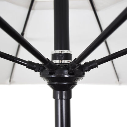 Round Outdoor Patio Umbrella, Fiberglass with Twist Tilt