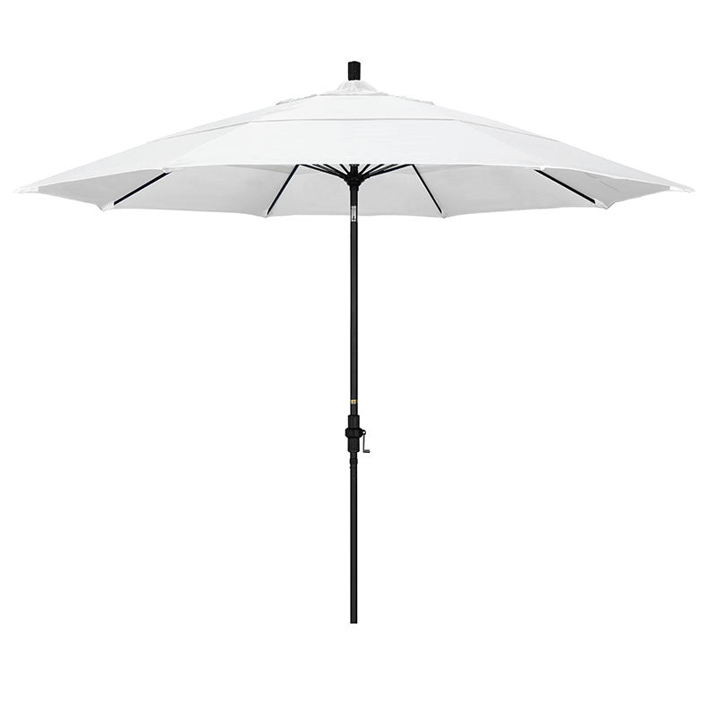 Round Outdoor Patio Umbrella, Fiberglass with Twist Tilt