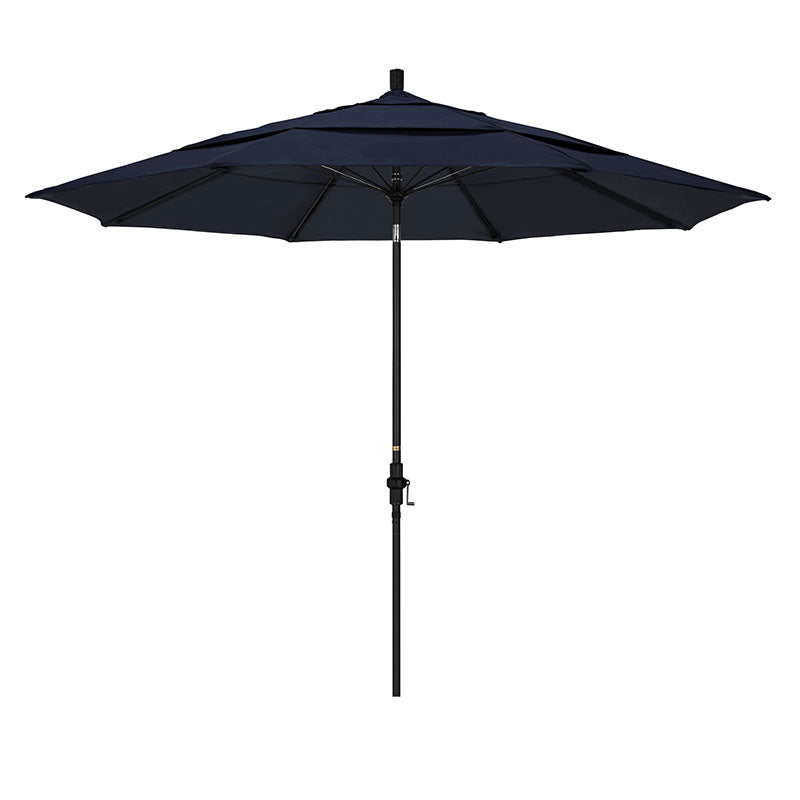 Round Outdoor Patio Umbrella, Fiberglass with Twist Tilt