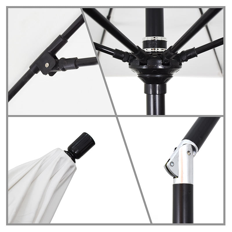Round Outdoor Patio Umbrella, Fiberglass with Twist Tilt