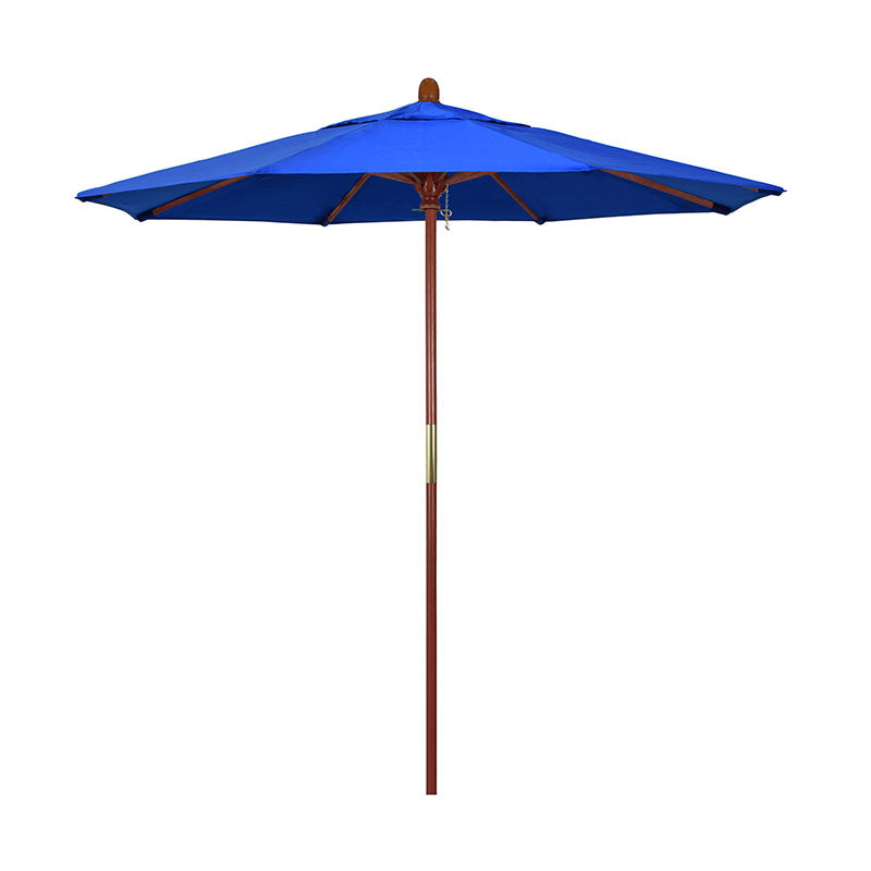 Round Outdoor Patio Umbrella, Wood with Manual Lift