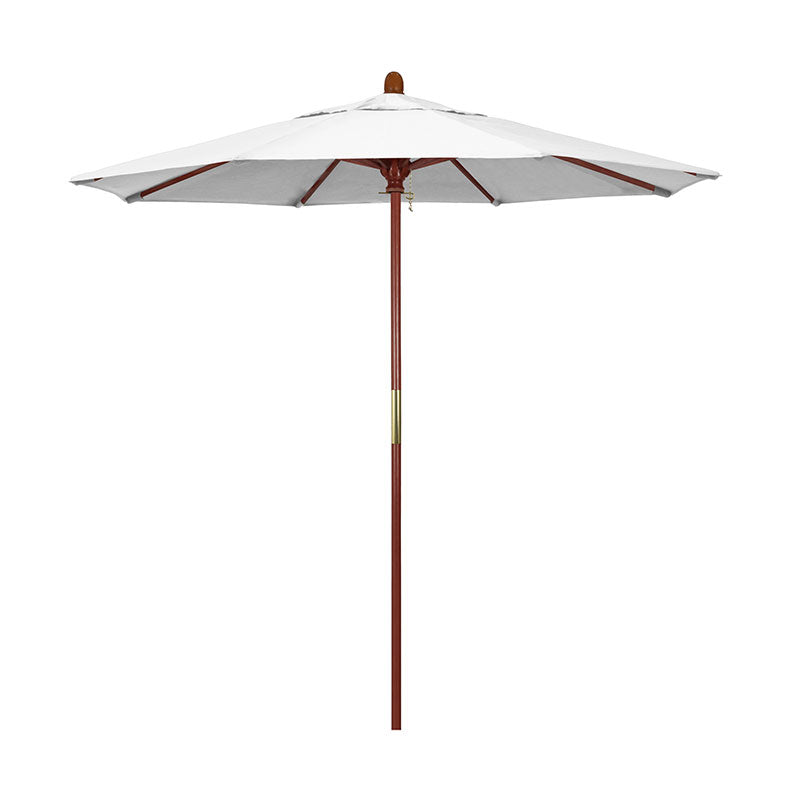Round Outdoor Patio Umbrella, Wood with Manual Lift