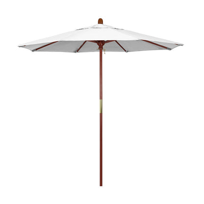 Round Outdoor Patio Umbrella, Wood with Manual Lift