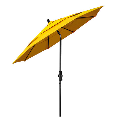 Round Outdoor Patio Umbrella, Fiberglass with Twist Tilt