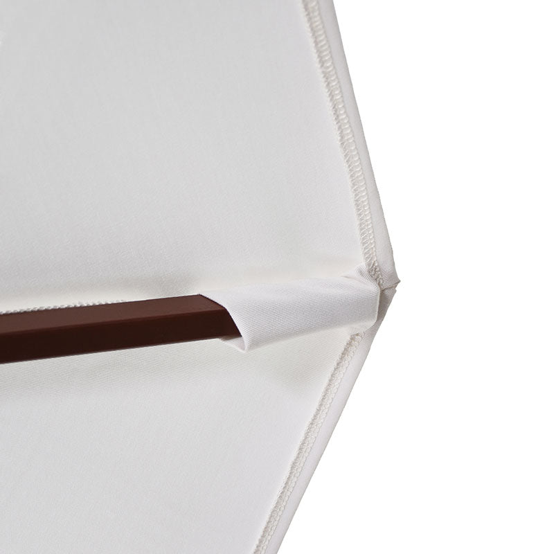Round Outdoor Patio Umbrella, Wood with Manual Lift
