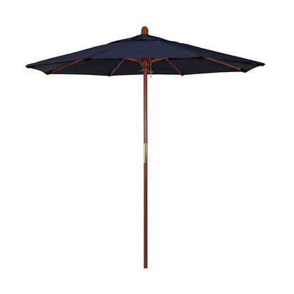 Round Outdoor Patio Umbrella, Wood with Manual Lift