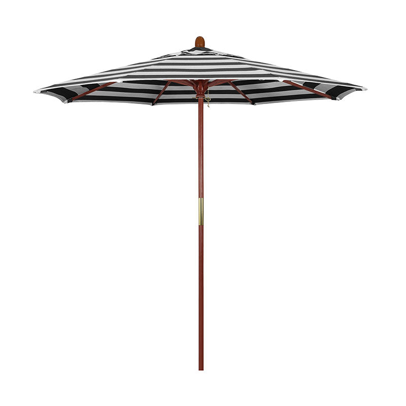 Round Outdoor Patio Umbrella, Wood with Manual Lift