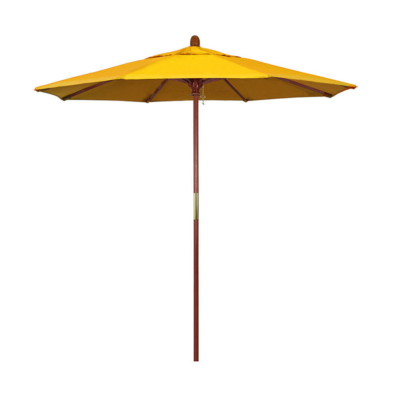 Round Outdoor Patio Umbrella, Wood with Manual Lift