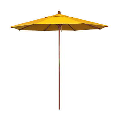 Round Outdoor Patio Umbrella, Wood with Manual Lift