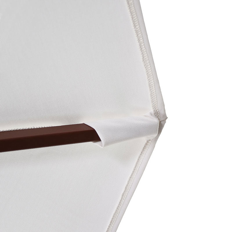 Round Outdoor Patio Umbrella, Wood with Manual Lift