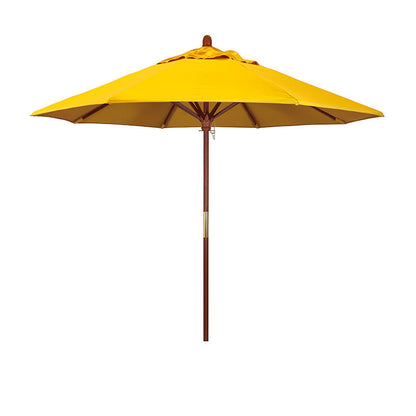 Round Outdoor Patio Umbrella, Wood with Manual Lift
