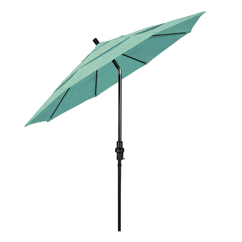 Round Outdoor Patio Umbrella, Fiberglass with Twist Tilt