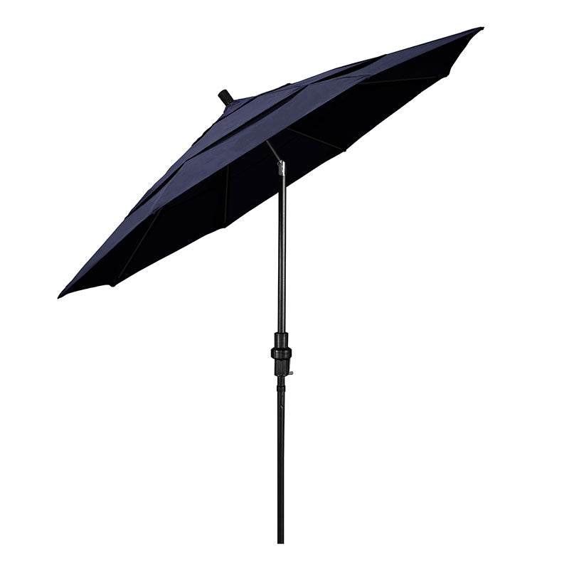 Round Outdoor Patio Umbrella, Fiberglass with Twist Tilt