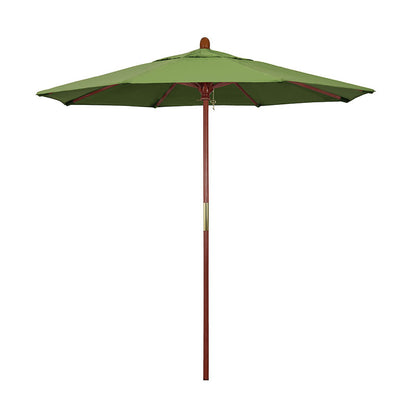Round Outdoor Patio Umbrella, Wood with Manual Lift