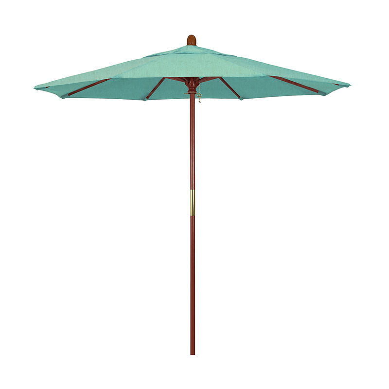 Round Outdoor Patio Umbrella, Wood with Manual Lift