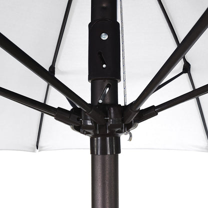 Round Outdoor Patio Umbrella, Aluminum with Auto Tilt Crank