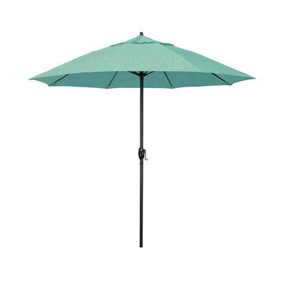 Round Outdoor Patio Umbrella, Aluminum with Auto Tilt Crank