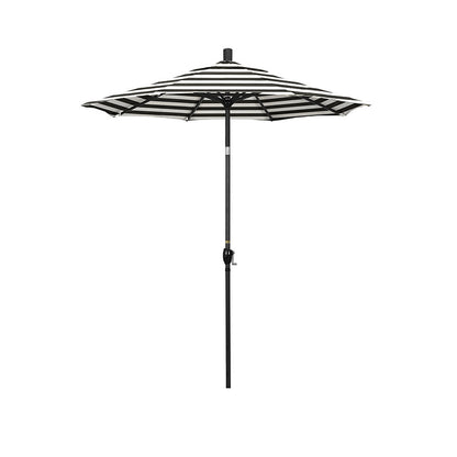 6' Round Outdoor Patio Umbrella, Aluminum with Push Button Tilt