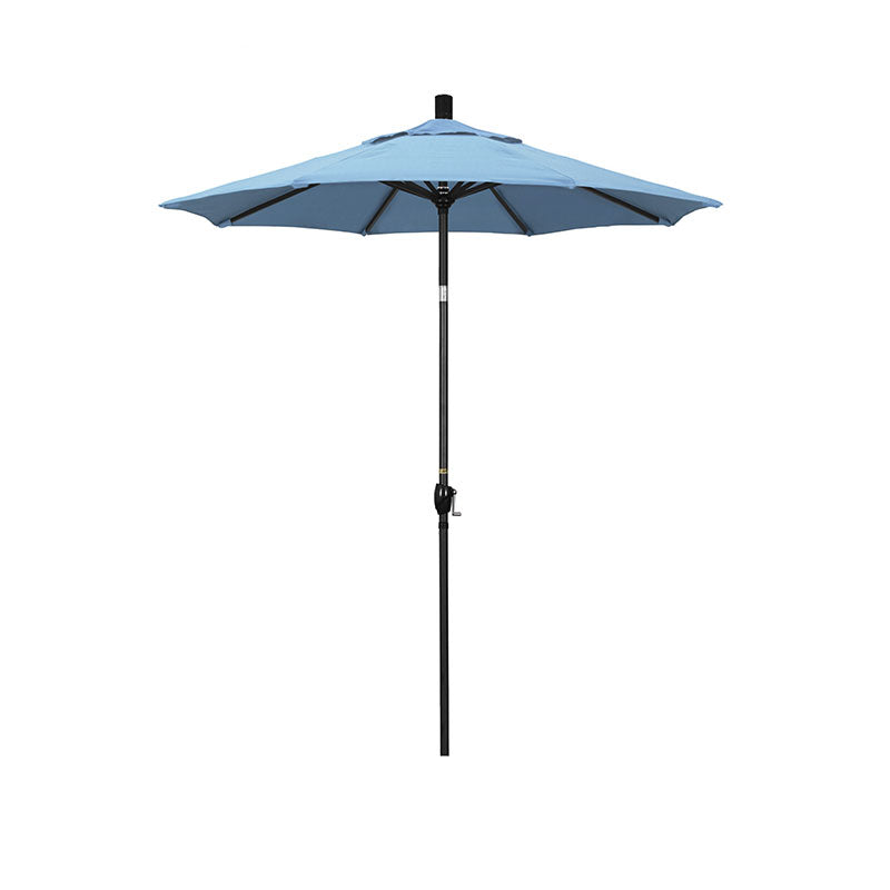 6' Round Outdoor Patio Umbrella, Aluminum with Push Button Tilt